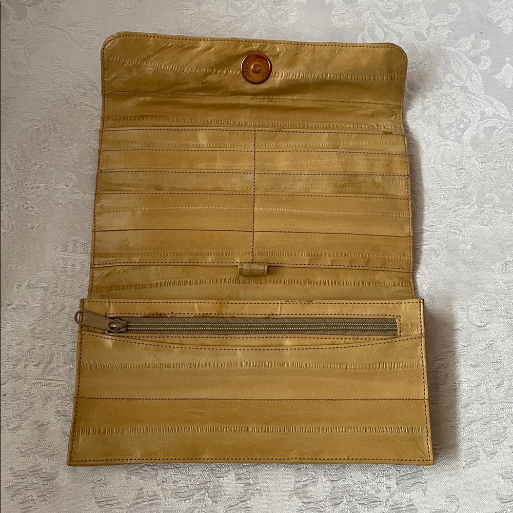 Vintage Royal Hock yellow eel skin leather wallet - Picture 3 of 6